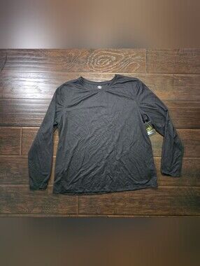 NWT Athletic Works Men Core Long Sleeve DriWork Black Tee XXL